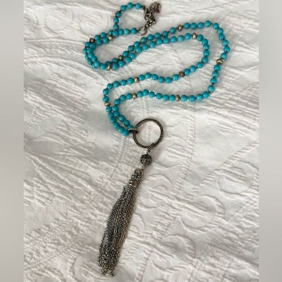 Lucky Brand Turquise Beaded Statement Necklace - Picture 1 of 4